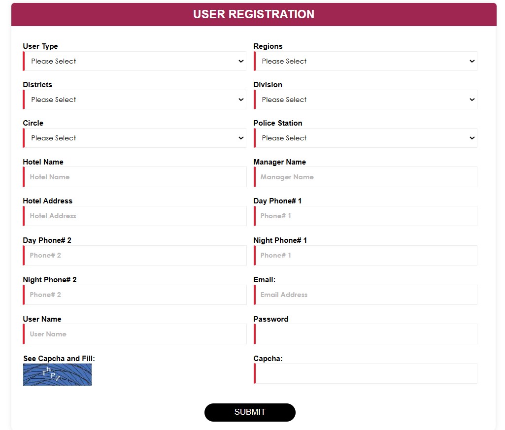 Hotel Eye Portal Registration Form